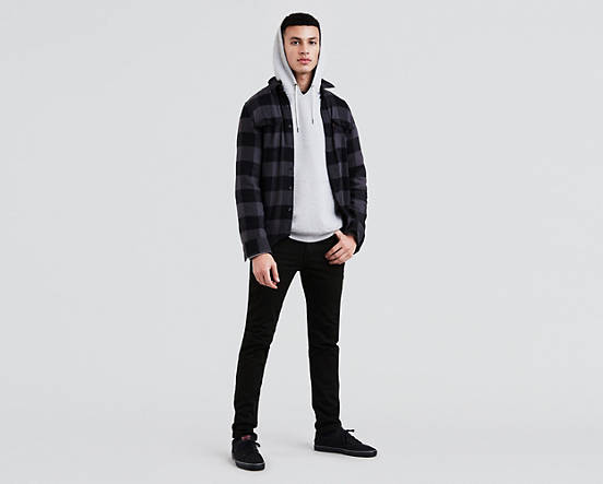 Levi's Mens 510 4173 Skinny Fit Black Wash Denim Jeans Size 30 x 32