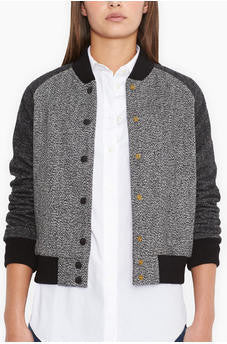 *Levi's 160560000 Herringbone Wool Cropped Baseball Jacket Size Medium