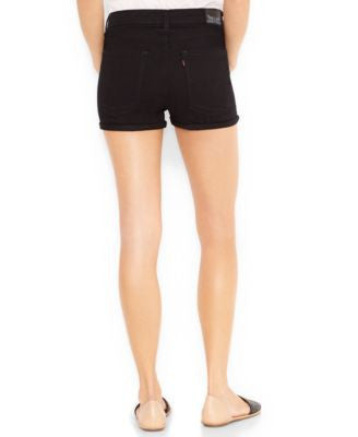 Levi's Juniors Black Cuffed High-Waist Denim Shorts Size 5 - Designer-Find Warehouse - 2