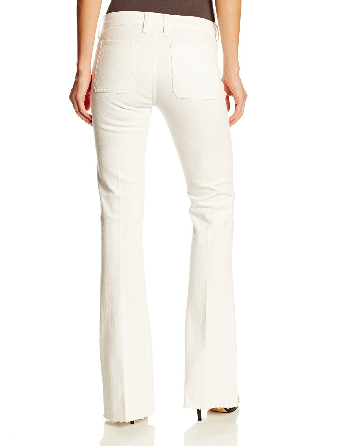 Lucky Brand Womens White Distressed Charlotte Kick Flare Jeans Size 26 - Designer-Find Warehouse - 3