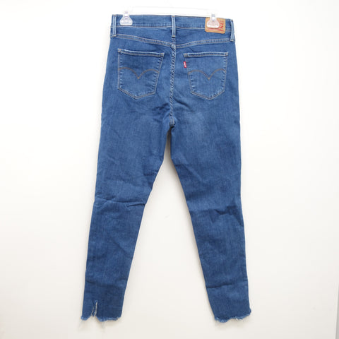 Levi's 720 0034 Womens Dark Blue Ripped High Rise Skinny Denim Jeans Size 12M / 31 X 30