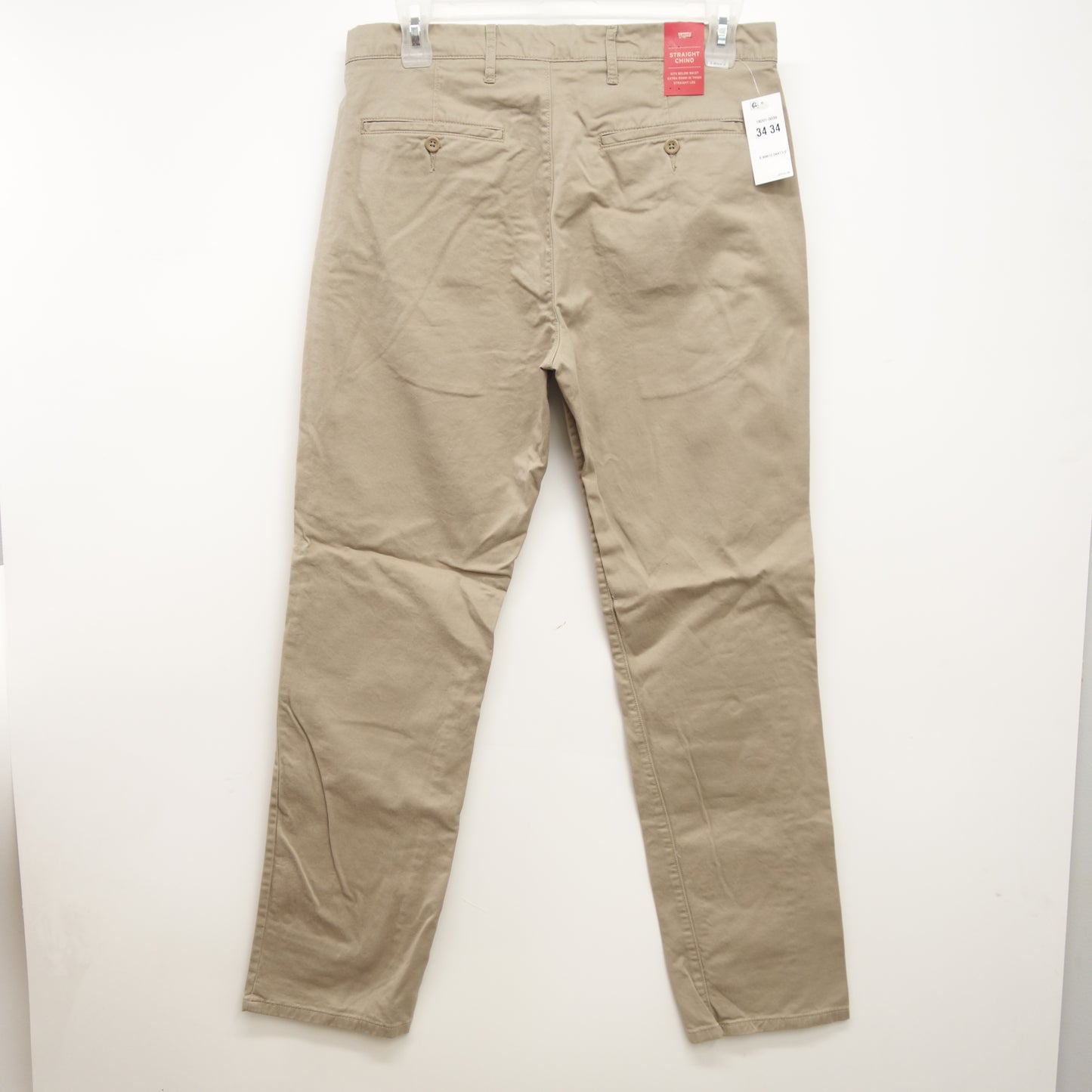 Levi's Mens Straight Stretch Light Khaki Twill Chino Dress Pants Size 34 x 34