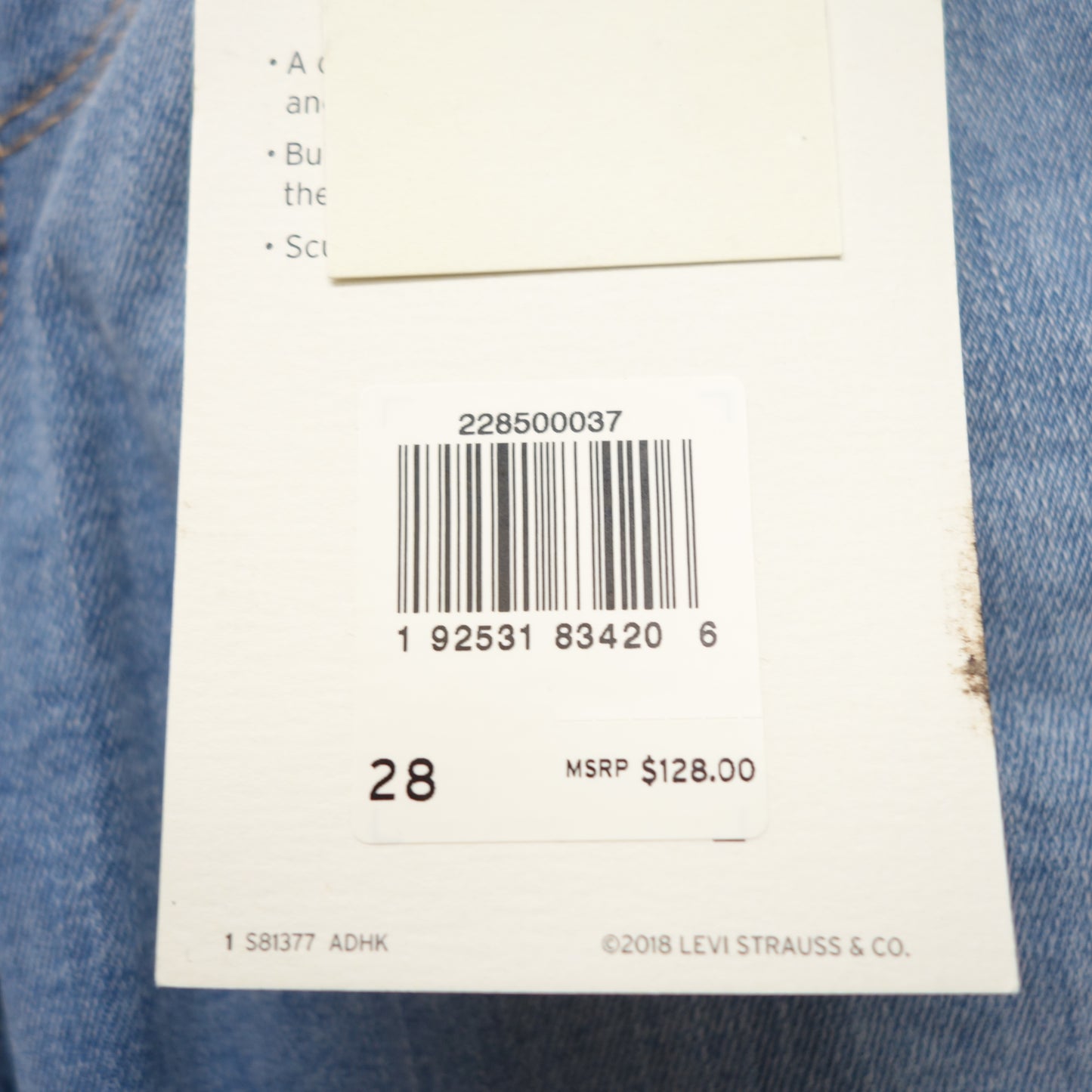 Levi's 721 0037 Womens Colorblock High Rise Skinny Ankle Jean Size 6S / 28