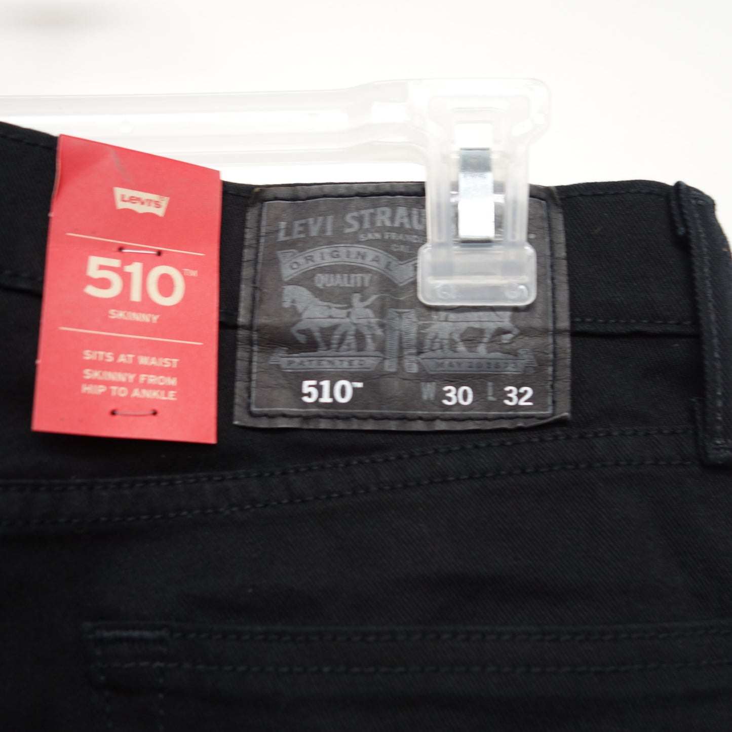 Levi's Mens 510 4173 Skinny Fit Black Wash Denim Jeans Size 30 x 32