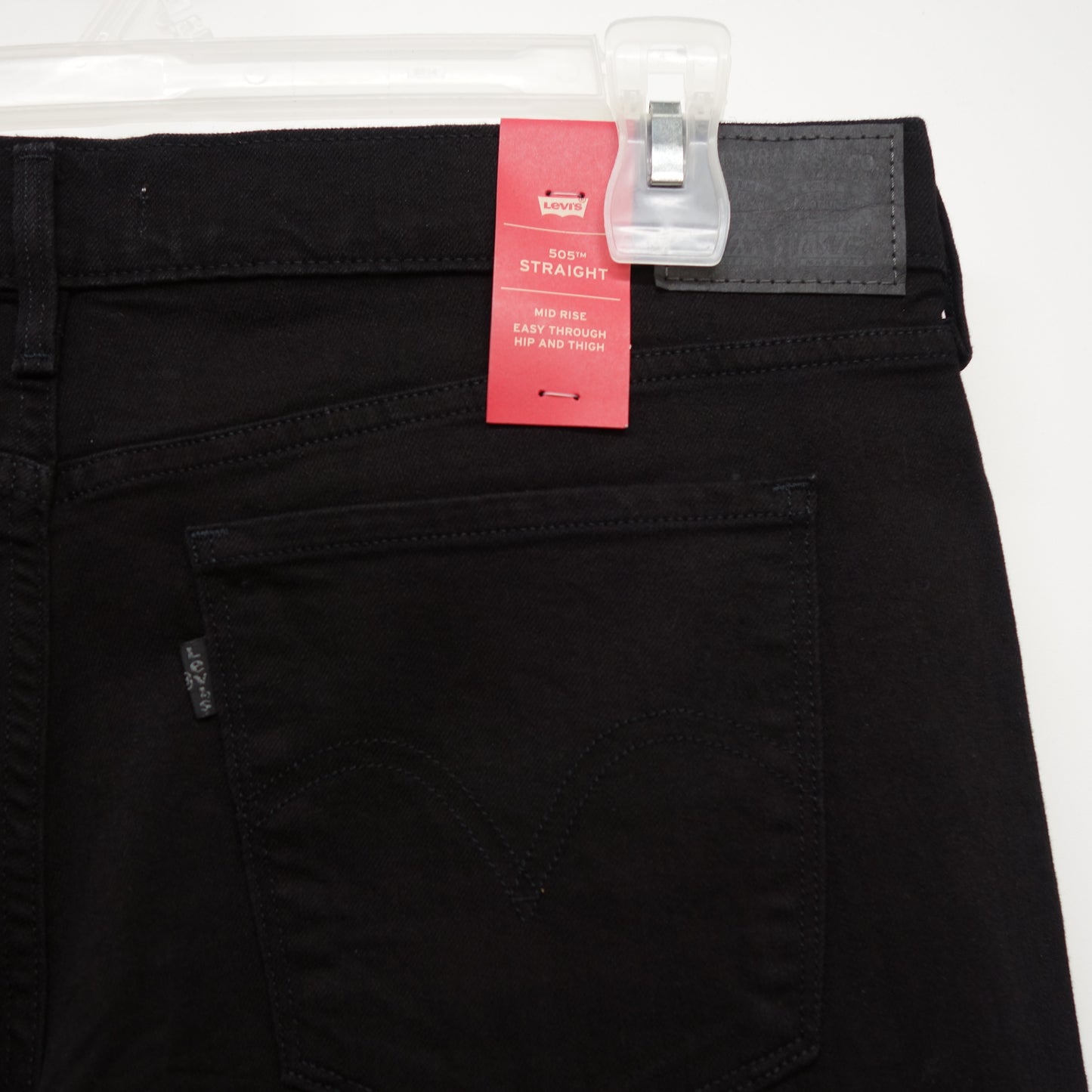 Levi's Womens 505 0120 Black Wash Straight Leg Denim Jeans Size 16M / 33 x 32