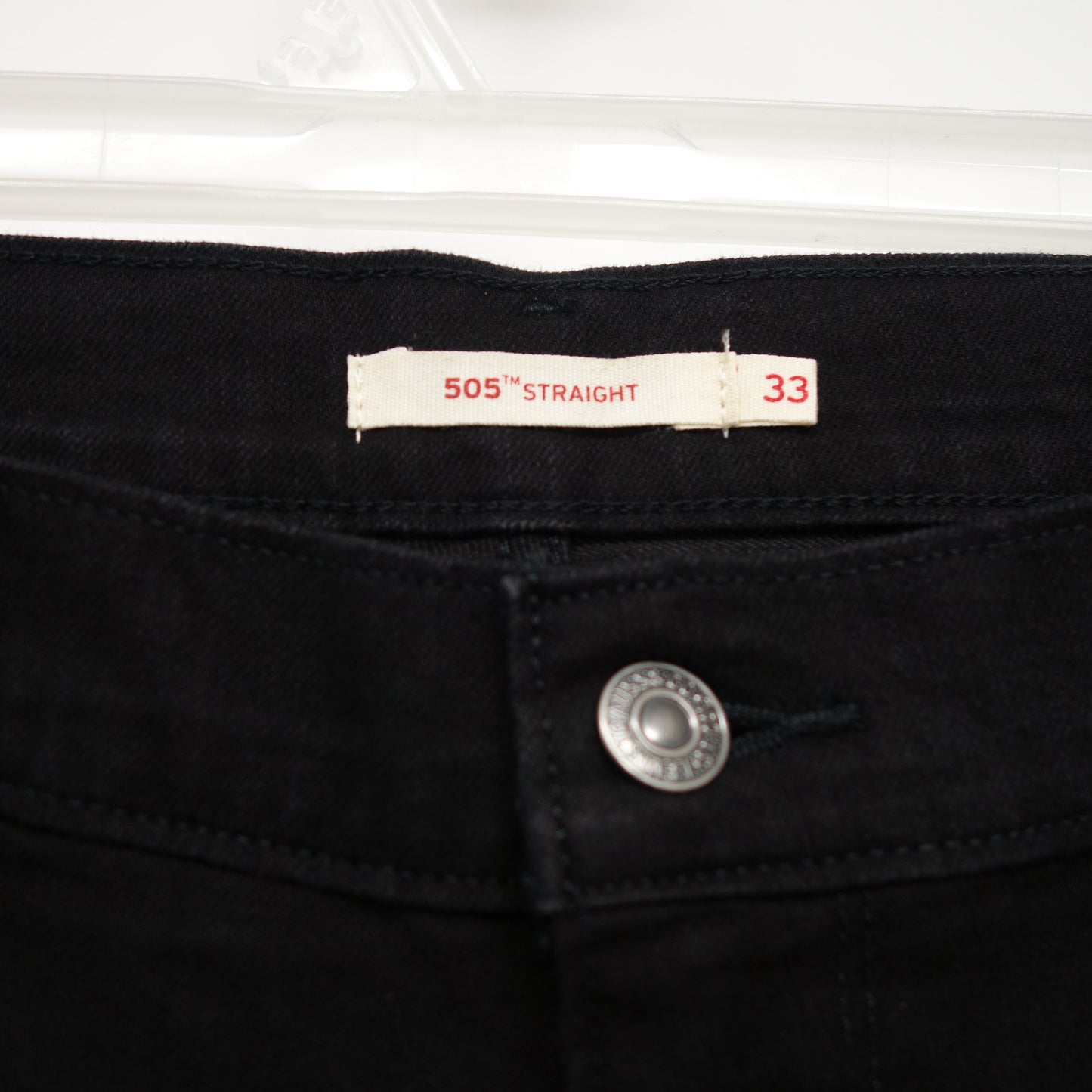 Levi's Womens 505 0120 Black Wash Straight Leg Denim Jeans Size 16M / 33 x 32