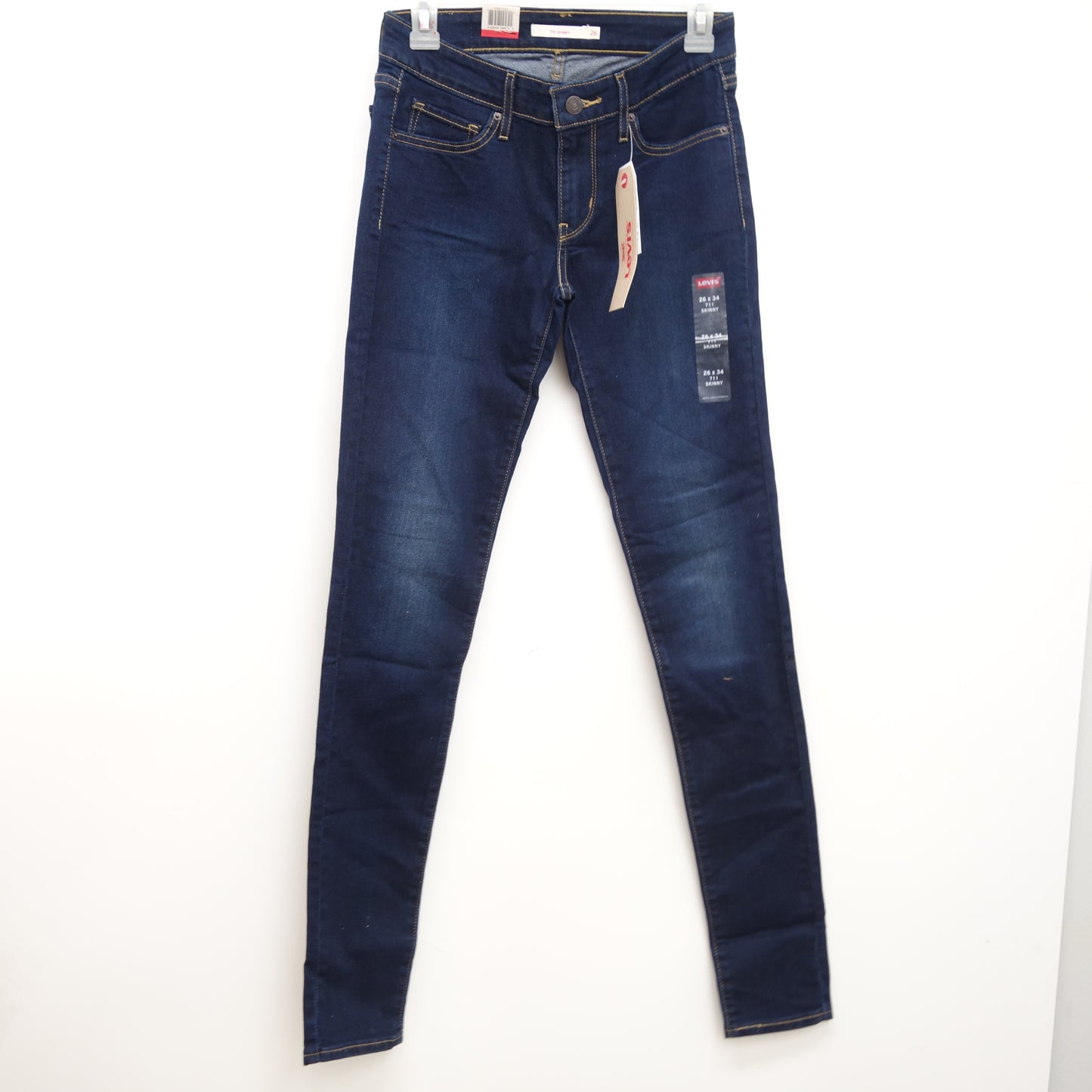 Levi's 710 0025 Super Skinny Dark Wash Denim Jeans Size 2L / 26 x 34