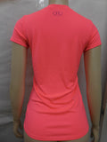 Under Armour Womens Pink Heatgear Semi Fitted V-Neck Tee T-Shirt Size XS - Designer-Find Warehouse - 3