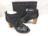 Steven By Steve Madden Black Perforated Normandi Peep Toe Booties Size 9.5 - Designer-Find Warehouse - 2