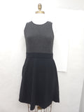 Ann Taylor LOFT Gray Back Zip Mixed Media Flare Dress Size 8 - Designer-Find Warehouse - 4
