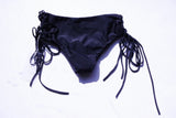 Mikoh Womens Black Vaniuatu Side Lace Up Bottoms In Night 2VAN15-SOLNIG Swimwear Swimsuit Size XS - Designer-Find Warehouse - 2