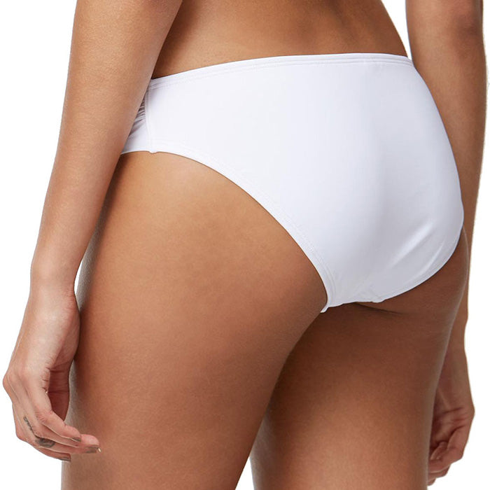 New Tommy Bahama Women's White Pearl High-Waist Side-Shirred Bikini Bottom - Large