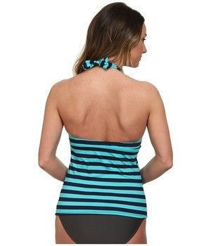 Carve Designs Swimwear Womens Blue Striped Timor Monaco Tankini Top Size M - Designer-Find Warehouse - 2
