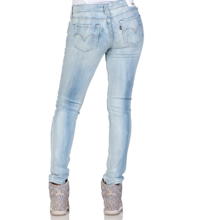 Levi's Womens Demi Curve Low Rise Skinny Light Wash Denim Jeans Size 6M / 28 X 32