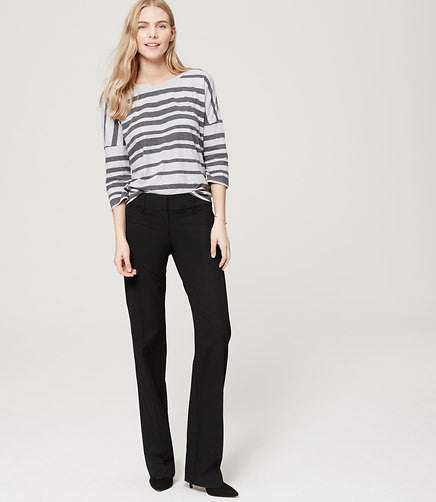 Ann Taylor Black Marisa Fit Flat Front Dress Pants Size 12 - Designer-Find Warehouse