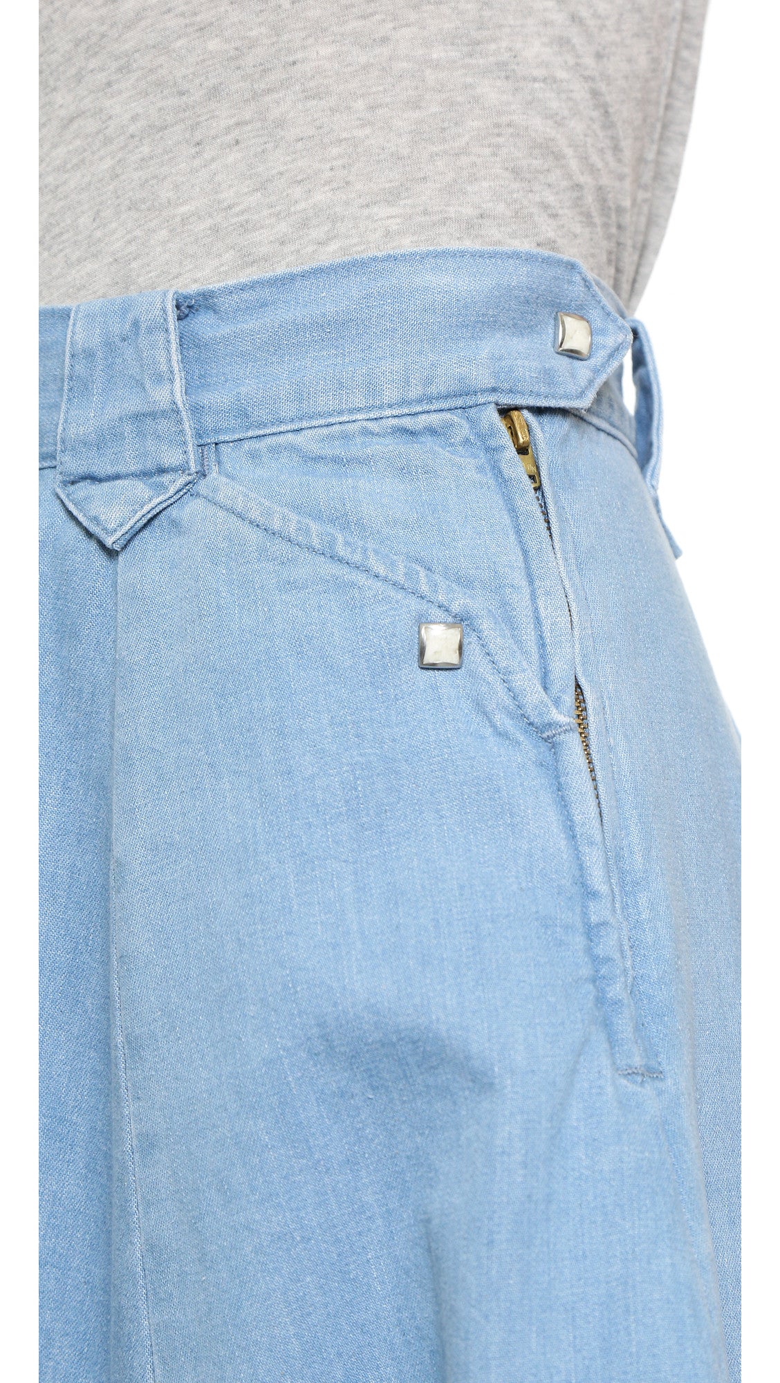 Levis Womens Vintage Sky Blue Casual A-Line Knee Length Skirt Size 10 - Designer-Find Warehouse - 4
