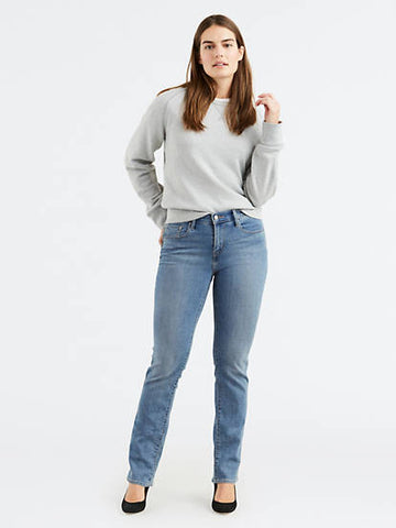 Levi's Womens 505 0147 Blue Wash Straight Leg Denim Jeans Size 16M / 33 x 32