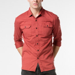 Levi's Mens Marsala Button Front Causal Long Sleeve Worker Shirt Medium - Designer-Find Warehouse