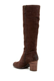 Tesori Bianca Brown Suede Knee High Dress Boots Size 12 - Designer-Find Warehouse - 3