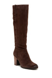 Tesori Bianca Brown Suede Knee High Dress Boots Size 12 - Designer-Find Warehouse - 1