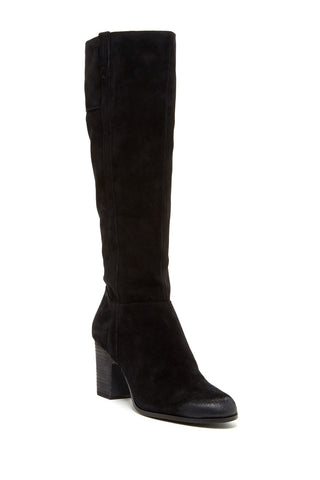 Tesori Bianca Black Suede Knee High Dress Boots Sizes 7-9.5