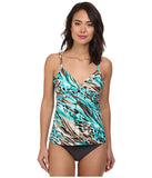 Miraclesuit Tourquise Mix Master Roswell Tankini Top Size 10 - Designer-Find Warehouse - 1