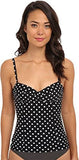 DKNY Womens Black Lets Hear It For The Dots Lingerie Tankini Top Size M - Designer-Find Warehouse - 1