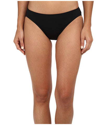 Lauren By Ralph Lauren Black Laguna Solids Hipster with Logo Plate Bikini Bottoms Size 6 - Designer-Find Warehouse - 1