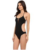 Rip Womens Love N Surf Black One Piece Strappy Front Bikini Swimsuit Size XS - Designer-Find Warehouse - 2