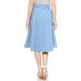 Levis Womens Vintage Sky Blue Casual A-Line Knee Length Skirt  Size 10 - Designer-Find Warehouse - 2