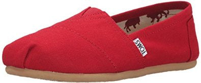 TOMS Womens Red Canvas Slip-On Shoes Size 5.5 - Designer-Find Warehouse - 1