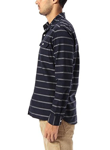 Levi's Mens Navy Striped Classic Flap Pocket Chest Casual Shirt Size Small