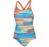 Nike Girls NESS5484 Orange Printed One-Piece Swimsuit Size 12 - Designer-Find Warehouse