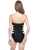 Ella Moss Swimwear Womens Black EM23505 Strappy Cut Out One Piece Swimsuit Size M - Designer-Find Warehouse - 2