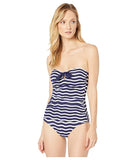New Tommy Bahama Sea Swell Tie Front Bandeau Swimsuit US 4
