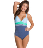 Splendid Womens Blues Too Crossback One Piece Swimsuit Size Large - Designer-Find Warehouse - 1