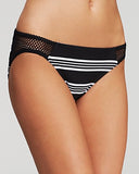 DKNY Womens Black Striped Stripeology Mesh Splice Bikini Bottoms Size Medium - Designer-Find Warehouse - 2