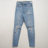 Levi's Wedgie Skinny Light Blue Ripped Denim Slim Skinny Denim Jeans Size 00M / 24 x 27