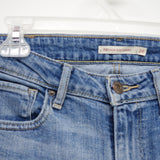 Levi's 721 0072 Womens Cut Off Blue Wash High Rise Skinny Jean Size 2S / 26 x 28