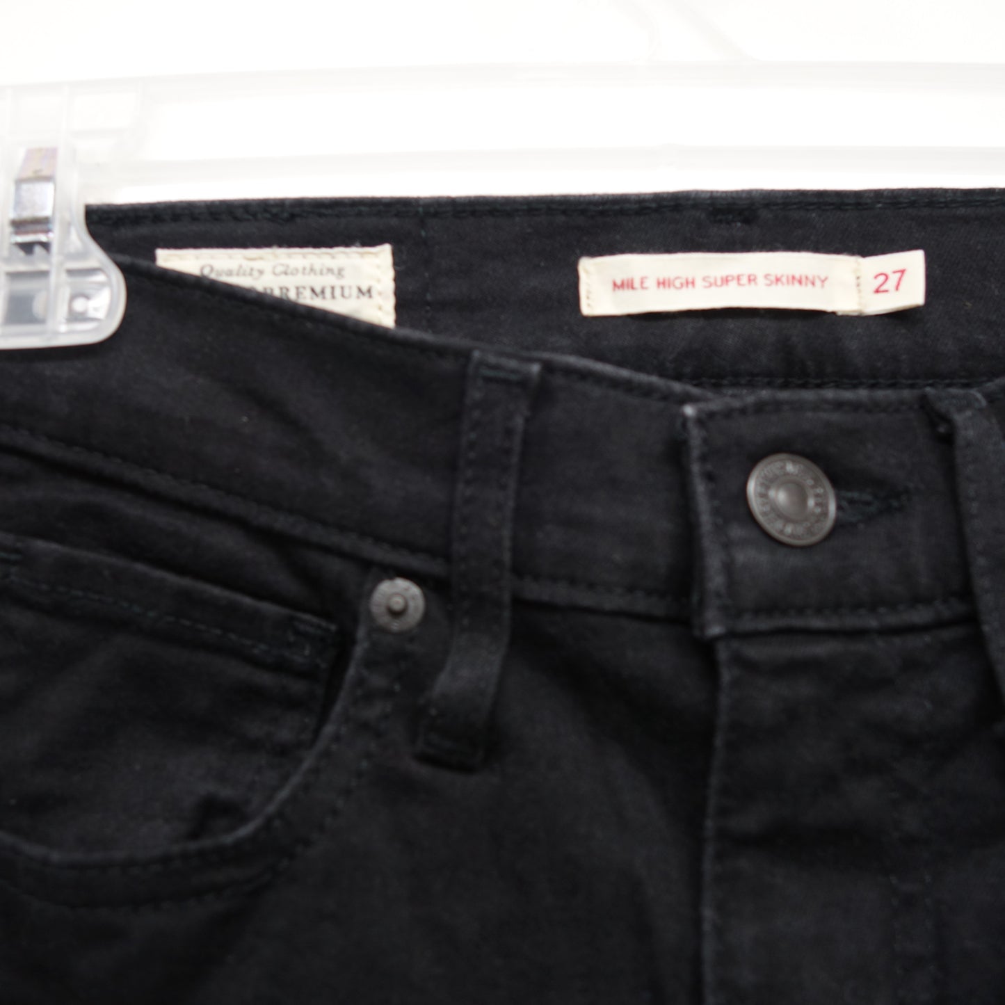 Levi's Womens Black Mile High Super Skinny Jeans Size 4M / 27 x 30