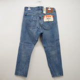 Levi's Womens 505 Cropped Orange Tab Straight Leg Denim Jeans Size 14M / 32