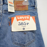 Levi's Womens 505 Cropped Orange Tab Straight Leg Denim Jeans Size 6M / 28