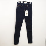Levi's Womens 711 0352 Skinny Dark Blue Wash Slim Denim Jeans Size 0M / 25 x 32