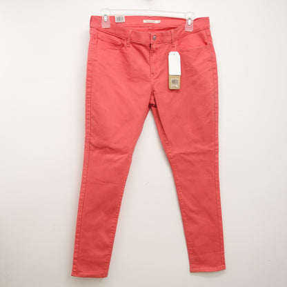 Levi's 710 0159 Womens Coral Super Skinny Denim Jeans Size 16M / 33 x 30