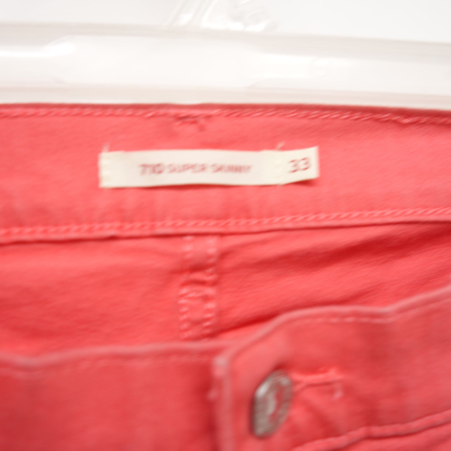 Levi's 710 0159 Womens Coral Super Skinny Denim Jeans Size 16M / 33 x 30