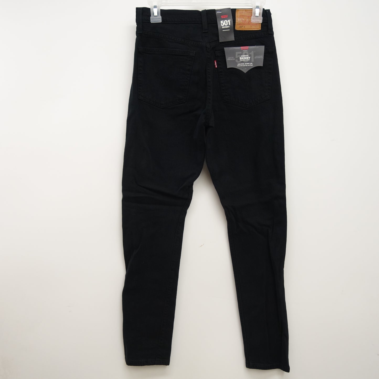 Levi's 501 0067 Black Skinny High Rise Denim Jeans Size 0M / 25 x 30