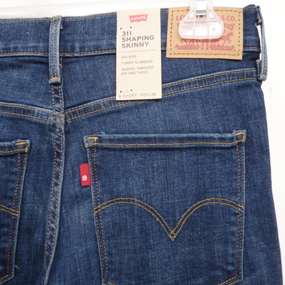 Levi's 311 0090 Shaping Dark Blue Denim Slim Skinny Denim Jeans Size 6S / 28 x 28