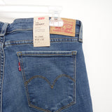 Levi's Womens 711 0208 Skinny Medium Blue Wash Slim Denim Jeans Size 4S / 27 x 28
