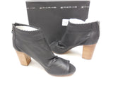Steven By Steve Madden Black Perforated Normandi Peep Toe Booties Size 9.5 - Designer-Find Warehouse - 5