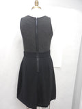Ann Taylor LOFT Gray Back Zip Mixed Media Flare Dress Size 8 - Designer-Find Warehouse - 8